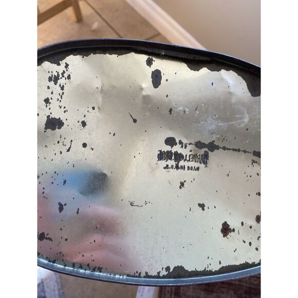 Harvell Metal Trash Can Vintage MCM Horse & Carriage Buggy Green Victorian - Picture 10 of 13